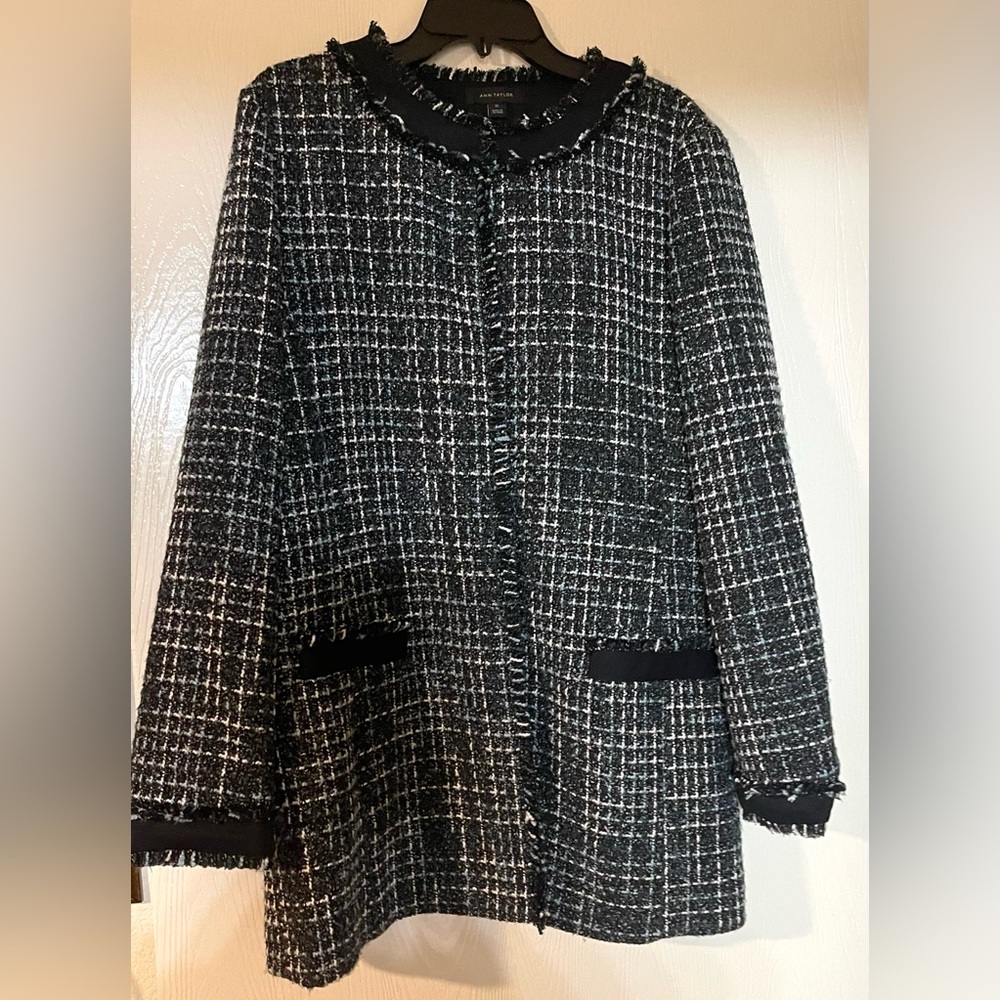 Ann Taylor Heavy Tweed ( Black/Blue/Green/White) Coat/Jacket